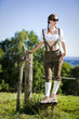 junge Frau in Lederhose junge Frau in Lederhose