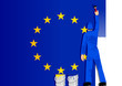 Vector: Illustration of a man figure painting the flag of European Union Illustration of a man figure painting the flag of European Union