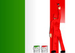 Illustration of a man figure painting the flag of Italy