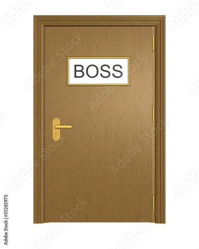 Illustration: Door to boss office. Isolated on the white background Door to boss office. Isolated on the white background