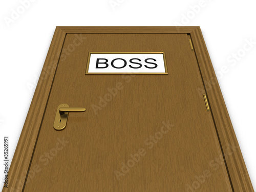 Illustration: Door to boss office. 3d illustration Door to boss office. 3d illustration