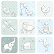 Baby card with animals