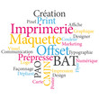 Impression nuage de mots. Impression nuage de mots.