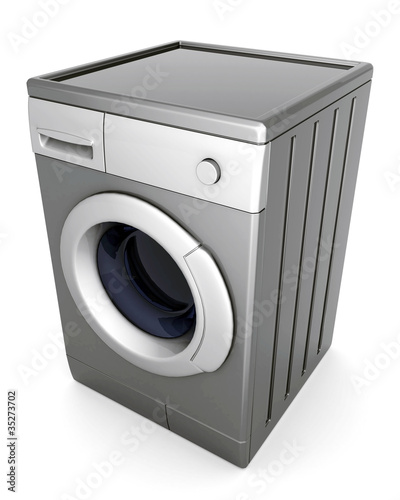 Illustration: picture of washing machine on a white background picture of washing machine on a white background