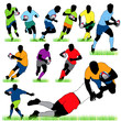 Rugby Players Silhouettes Set