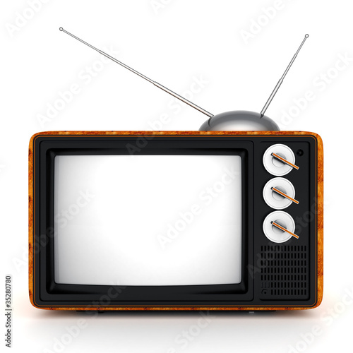 Illustration: old TV image on a white background old TV image on a white background
