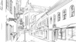 old town - illustration sketch old town - illustration sketch