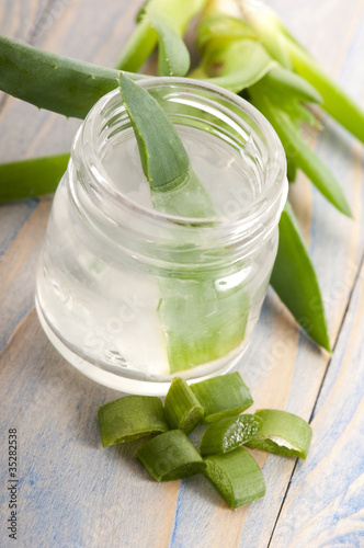 Photo: aloe vera juice with fresh leaves aloe vera juice with fresh leaves