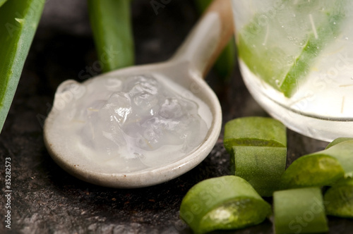 Photo: aloe vera juice with fresh leaves aloe vera juice with fresh leaves