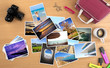 many pictures of a trip on a desktop