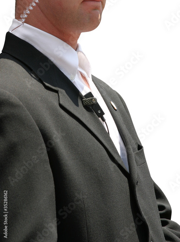 Photo: Security agent watching the city Security agent watching the city