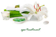 spa with white lily