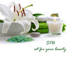 spa with white lily