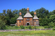 Wooden church in forest
