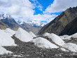 Lonely hiker on the glacier Lonely hiker on the glacier