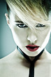 trash style picture of woman face