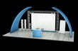 Tradeshow stand isolated on black.