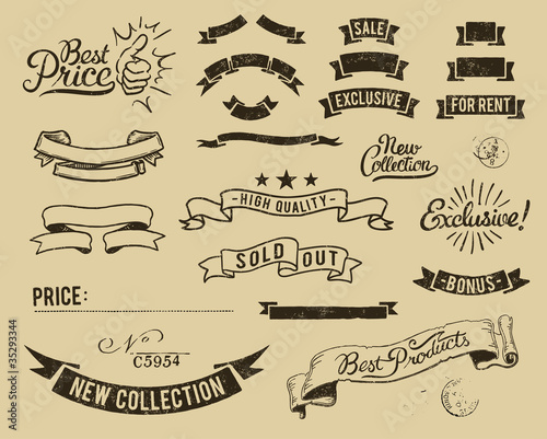 Vector: Vintage sale icons set Vintage sale icons set