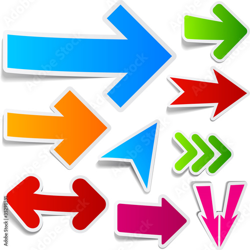Vector: Color arrows sticker set. Color arrows sticker set.