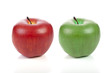 red and green apples Isolated on white background