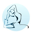 Vector: outline illustration of girl doing yoga exercise outline illustration of girl doing yoga exercise