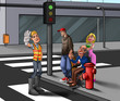 crossing the street