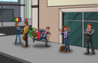 Illustration: hurry in the street hurry in the street