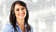 Smiling call center operator