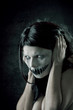 Horrible girl with scary mouth