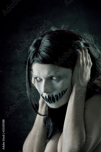 Photo: Horrible girl with scary mouth Horrible girl with scary mouth