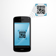 Vector: flashcode, qr code, smartphone flashcode, qr code, smartphone