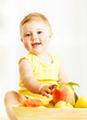 Little baby choosing fruits Little baby choosing fruits