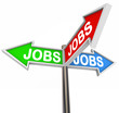 Jobs Street Signs Pointing Way to New Job Career