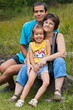 Happy family resting