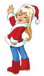 Vector: snow maiden in red snow maiden in red