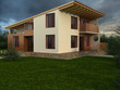 The house with sloping roof