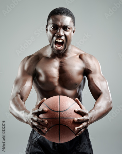 Photo: Aggresive basketballer Aggresive basketballer