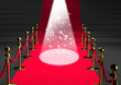Escalier velour rouge et halo Escalier velour rouge et halo