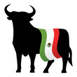 bull and sarape with mexican flag