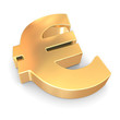 Sign of euro. 3d