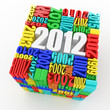 Images : New year 2012. Cube consisting of the numbers