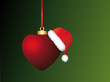Herzkugel mit Weihnachtsmütze