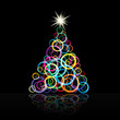 Abstract Christmas tree with curls # vector