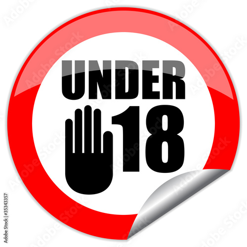 Vector: Vector under eighteen sign Vector under eighteen sign