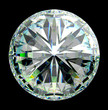 Top view of round diamond with green sparkles Top view of round diamond with green sparkles