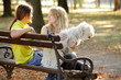 Photo: Young couple with dog Young couple with dog