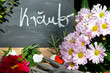 Tafel frische Kräuter Garten