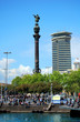 old port of Barcelona and monument to Christopher Columbus