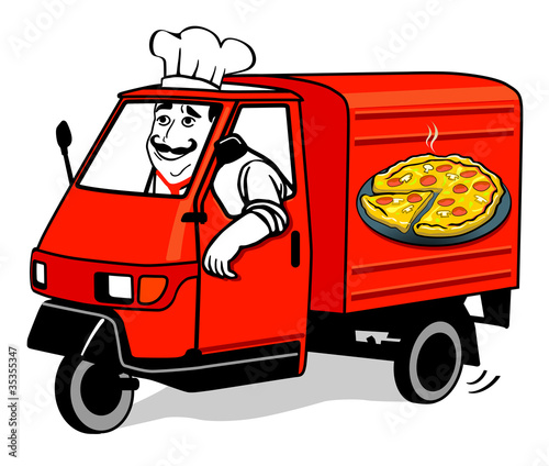 Vector: Pizza Auslieferung Pizza Auslieferung