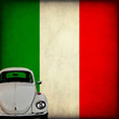 Maggiolino bianco sul tricolore italiano